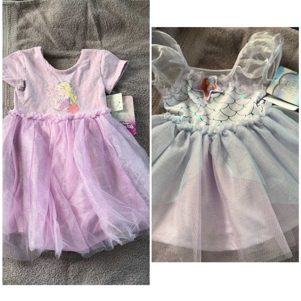 2 Disney sz 12 months (baby) Little Mermaid and Rapunzel You get both dresses.